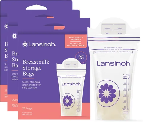 Vista 13 de Lansinoh Bolsas de almacenamiento de leche materna, 1 paquete de 50 unidades.