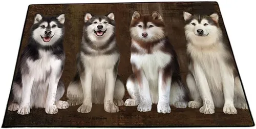 Vista 20 de Doggie of the Day Alaskan Malamute Dogs Floor Mat - 4th of July Independence Day - Best Dog Doormat - Protector Decor - Unique Portrait Art