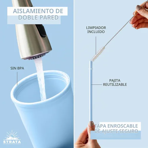 Vista 3 de Vasos con tapas de 22 oz de acrílico de color para llevar de viaje, tazas de viaje con tapas y pajitas