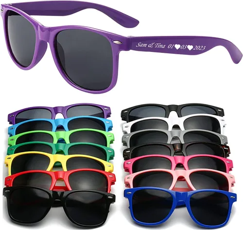 Vista 15 de Gafas de sol de boda personalizadas, gafas de sol personalizadas para invitados, cumpleaños y despedida de soltero
