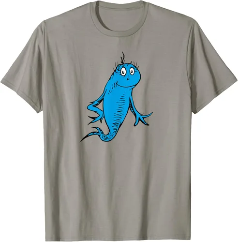 Vista 36 de Dr. Seuss Blue Fish Character - Camiseta con licencia oficial Negro