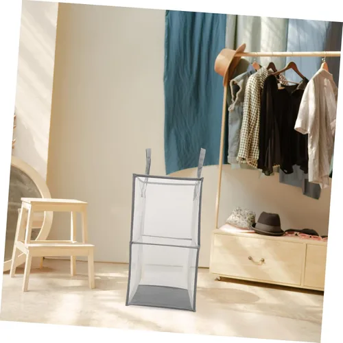 Vista 8 de Cesta plegable con asa para ropa sucia, repuesto de malla para almacenamiento de lavandería