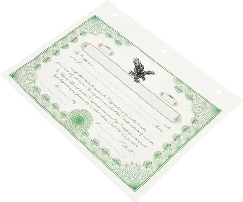 Vista 6 de Exhibitindexes Certificado de acciones corporativas: fabricado en los Estados Unidos