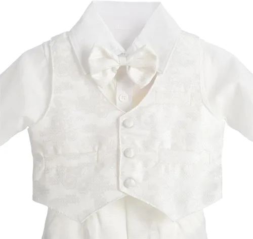 Vista 4 de Lito Angels Traje de bautizo para bebé y niño, de manga larga, floral, talla 3-18 meses