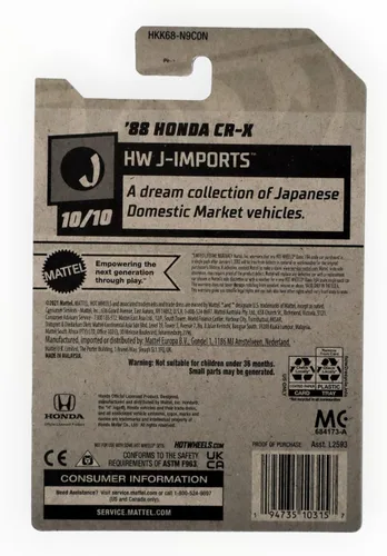 Vista 2 de Hot Wheels Honda CR-X '88, HW J-Imports 10/10 [Azul]