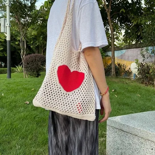 Vista 2 de Bolsos de mujer Hobo Bolsas de punto Bolsas de malla Bolsas de hombro huecos Bolsas de compras
