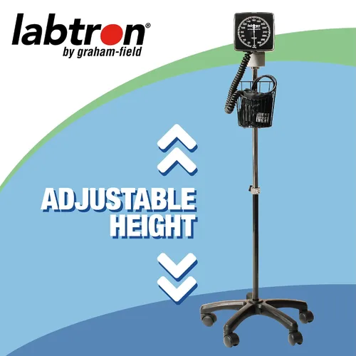 Vista 2 de Labtron Monitor de Presión Arterial Móvil con Soporte Rodante, Brazalete BP Grande para Adultos, Ajustable en Altura