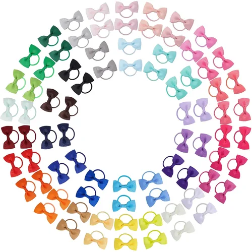 Vista 13 de 40 lazos para el pelo de 2 pulgadas para bebés y niñas, mini boutique, cinta elástica para el cabello, accesorios para niños pequeños