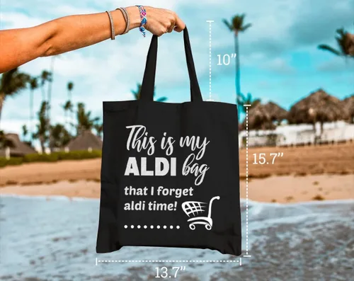 Vista 4 de This Is My Aldi Bag That I Forget Aldi Time - Bolsa de lona para mujer, estética, reutilizable, bolsa de compras