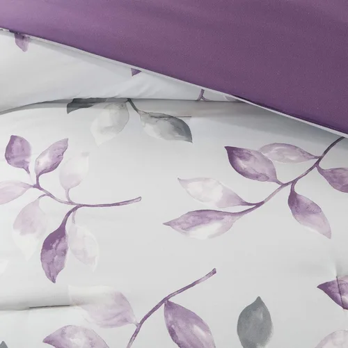 Vista 10 de Madison Park Essentials Cómodo edredón de cama en una bolsa con juego completo de sábanas de algodón - Diseño floral moderno para todas