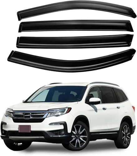 Vista 10 de Deflectores de visera de ventana lateral con cinta adhesiva para Nissan Altima 2013-2018, protectores de lluvia tintados en humo, protectores