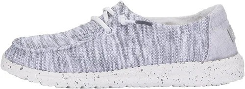 Vista 13 de Hey Dude Wendy Chambray - Zapatos para mujer, mocasines con cordones para mujer, cómodos y ligeros Aurora Blanco 2