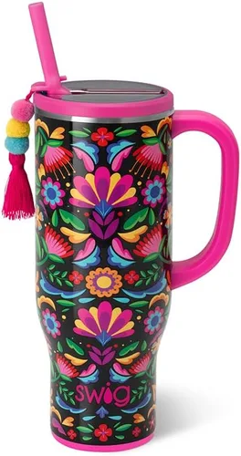 Vista 34 de Swig Life 40oz Insulated Mega Mug with Handle & Straw, Boho Desert DESIERTO BOHO