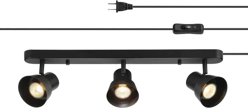 Vista 10 de GLOBE Electric 60024 Iluminación de riel de 3 luces con enchufe, cabezales ajustables, acabado blanco mate, 22 pulgadas, base GU10, cable de 15 pies