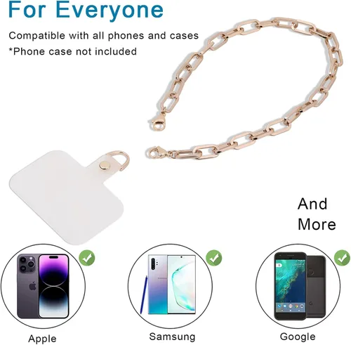 Vista 5 de SEVNPRIME Correa de muñeca para teléfono, cordón desmontable para teléfono celular, pulsera manos libres, ajustable, accesorio de agarre