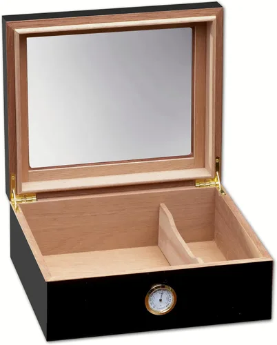 Vista 4 de Prestige Import Group, Humificador de cigarros de cabaña, Capacidad: 20 a 50, CHLTG/BK, Negro, 1