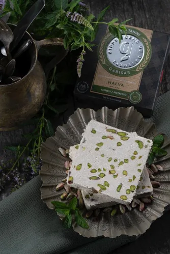 Vista 5 de Garisar Tahini Halva 60% Tahini – Halva – Halva de pistacho – Halva turca – Chocolate de caramelo – Postres – Dulces de Oriente Medio – Delicias