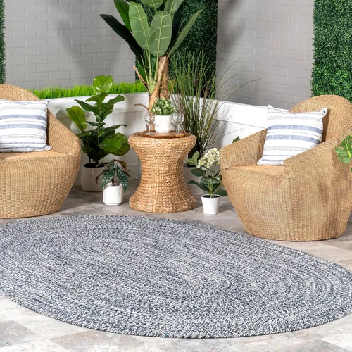 Vista 23 de nuLOOM Wynn Alfombra de Área Trenzada para Interiores/Exteriores, 3x5, Bronceado Wynn Tan