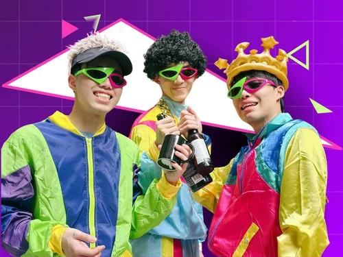 Vista 4 de Novelty Party Sunglasses 80s Asymmetric Glasses Neon Glasses for Hip Hop Dance Halloween Party