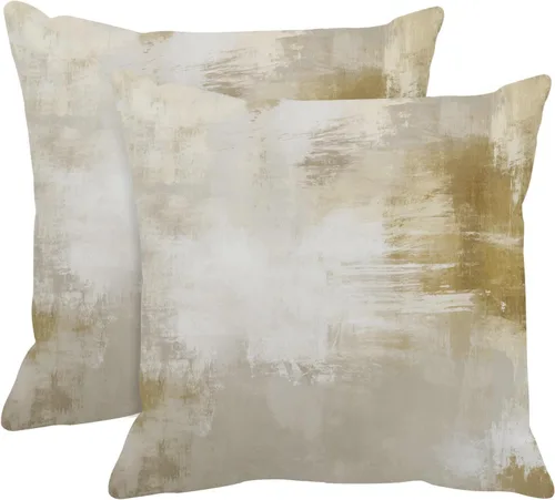 Vista 12 de Britimes Fundas de almohada modernas para decoración del hogar, 16 x 16 pulgadas, juego de 2 fundas de almohada de pintura al óleo abstracta