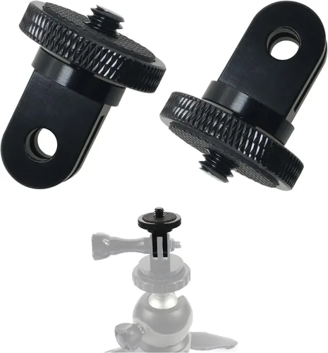 Vista 5 de MEETOOT Adaptador de trípode para cámara, adaptador de conversión de 1/4 a 20 para cámara de acción a accesorios de montaje de adaptador de tornillo