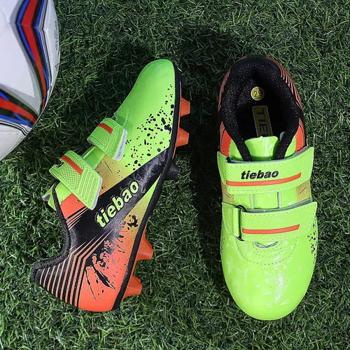 Vista 4 de MiFeloo Botas de fútbol para niños, deportes al aire libre, HGAG, zapatos de entrenamiento para niños y niñas, zapatos de entrenamiento