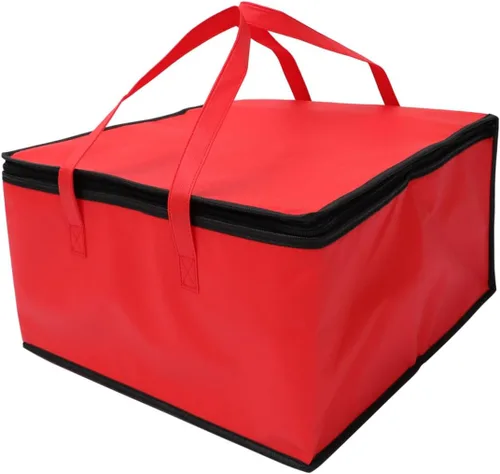 Vista 8 de Bolsa de comida aislada para pizza, bolsa de gran capacidad, reutilizable, calentamiento, catering, restaurantes, transporte para alimentos