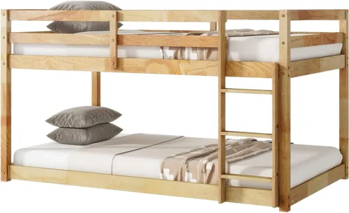 Vista 25 de Twin Size Bunk Bed with Panelled Headboard and Footboard, Antique Dark Oak Antique Oak