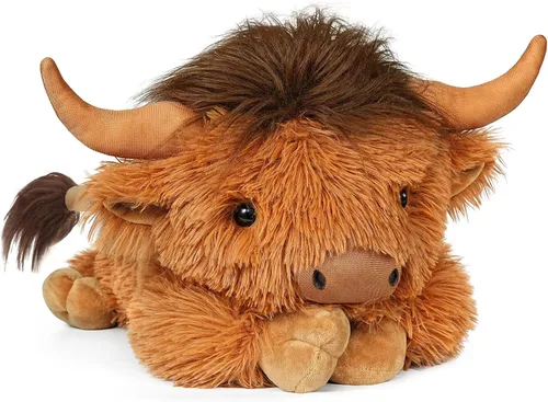 Vista 12 de WDXDSOB Animales de Peluche de Vaca Highland con Peso 4.2 Libras Peluche de Vaca Highland con Peso para Niños y Adultos Almohada de Juguete