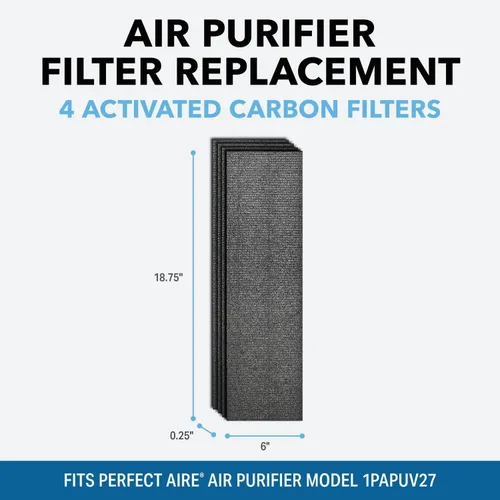 Vista 2 de Perfect Aire - Paquete de 4 filtros de carbono para purificador de aire 1PAPUV27