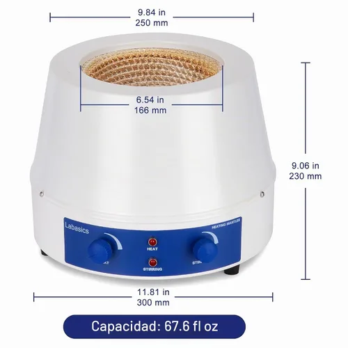 Vista 2 de Labasics Manto de calefacción, calentamiento y agitación Electromantles Manto de calefacción de laboratorio electrotérmico con agitador magnético