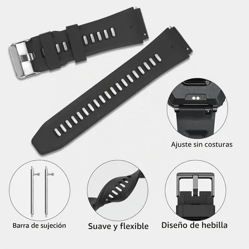 Vista 4 de WalkerFit Correa de reloj inteligente de 0.866 in, para CARBINOX Blaze/Edge/Vortex, compatible con AMAZTIM M2/T3/M3 Ultra/M3/T2/M3E, correas