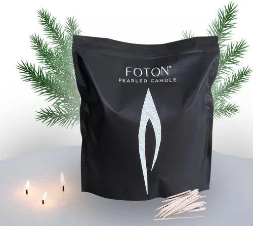 Vista 9 de Foton Vela Perlada 18 Oz - Velas de Cera en Polvo de Sidra Nevada, No Tóxicas, Lujo, Duraderas hasta 120 Horas - Vela Perlada de Arena Recargable