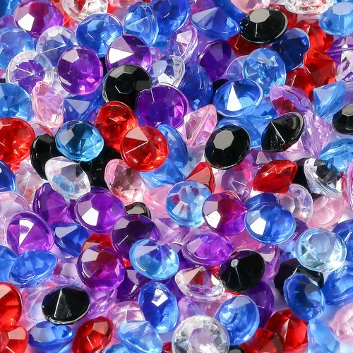 Vista 5 de ZKC 10mm 1000 piezas de cuentas de relleno de jarrón de diamante de acrílico de 10 mm para centro de mesa de boda, decoración de confeti de mesa