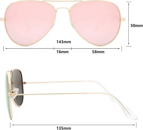 Vista 2 de Livhò Sunglasses for Men Women Aviator Polarized Metal Mirror UV 400 Lens Protection