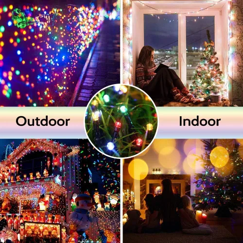 Vista 6 de LYHOPE Luces de Navidad, Bajo Voltaje 98.4 pies 300 Luces LED de Navidad - con Adaptador de Fuente de Alimentación Certificado UL de 30V Luces