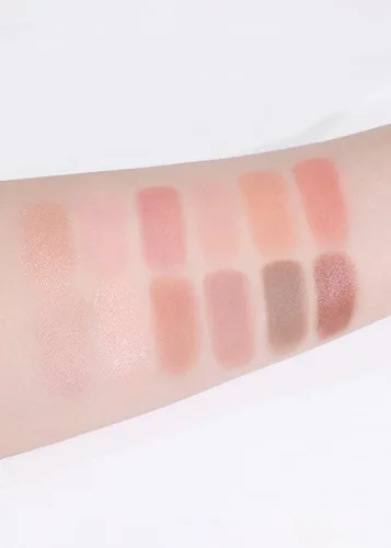 Vista 3 de COLORGRAM Paleta de sombras de ojos Pin Point 01 Peach+Coral = Ultra mezclable mate, purpurina, tonos brillantes para maquillaje diario Paleta