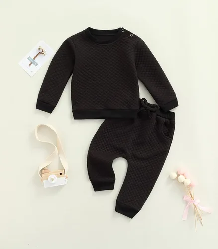 Vista 2 de Conjunto de sudadera unisex de manga larga para recién nacido, ropa de género neutro