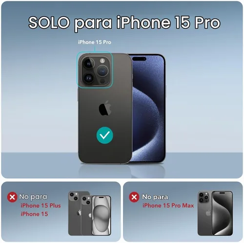 Vista 2 de ESR - Funda para iPhone 15 Pro con protector de pantalla y cámara, color negro esmerilado Conjunto negro esmerilado