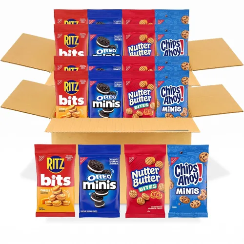 Vista 15 de OREO - Minigalletas, CHIPS AHOY! Minigalletas, Nutter Butter Bites, Ritz Bits galletas de queso y Teddy Grahams galletas de canela, paquete surtido