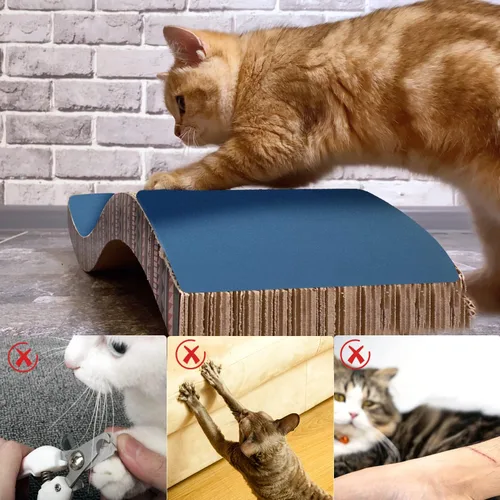 Vista 6 de 6 tiras rascadoras de uñas de gato, 3 tamaños, color azul, papel de lija de grano 120, lima de uñas para gatos, almohadilla de arañazos confiable