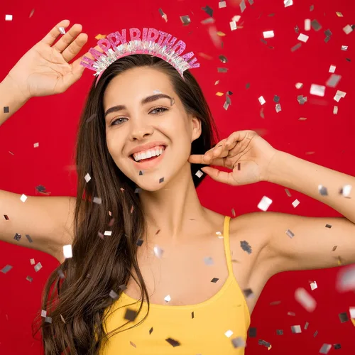 Vista 3 de COCIDE Diademas de cumpleaños para mujer, diadema de cumpleaños para niñas, tiaras de cumpleaños para niñas, coronas de feliz cumpleaños
