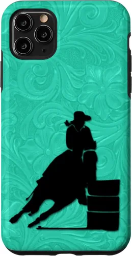 Vista 12 de iPhone 11 Barril Carreras Caballo En Turquesa Floral Estuche De Herramientas