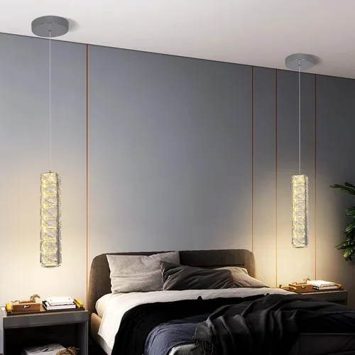 Vista 4 de Lámpara de techo LED de cristal, moderna lámpara de techo semiempotrada para sala de estar, comedor, dormitorio, isla de cocina, entrada