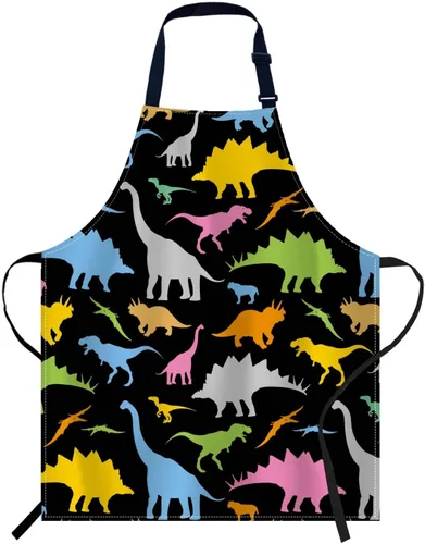 Vista 11 de oFloral Delantal de cara de gato negro para hombres y mujeres, delantal de cocina y horneado, baberos de cocina