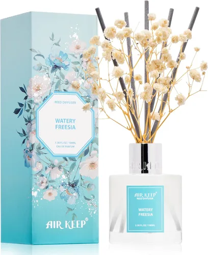 Vista 12 de Airkeep Juego de difusor de varillas – 3.38 onzas líquidas (3.4 fl oz), difusor de aroma de bambú para el hogar, incluye 8 varillas difusoras