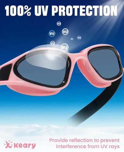 Vista 5 de Keary Gafas de natación para adultos para hombres y mujeres, gafas de natación para jóvenes, protección UV, antivaho, gafas de agua para piscina