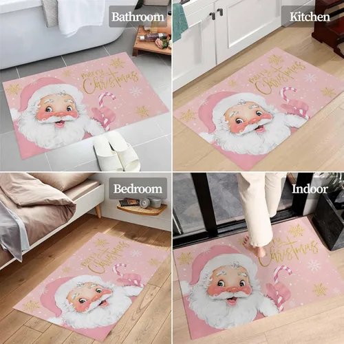 Vista 5 de Tapete para puerta de baño y cocina, antideslizante, absorbente, para interiores y exteriores, tapete para puerta delantera, tapete lavable, diseño
