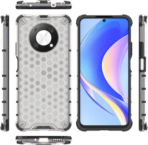 Vista 288 de Pzwoxukhov Funda compatible con Huawei Nova 3i, compatible con Huawei P Smart+ 2018 Honeycomb Anti-Drop Shock-Absorbing Case Negro