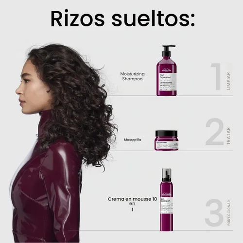 Vista 3 de L'Oréal Professionnel Paris Curl Expression Shampoo - Sin sulfatos